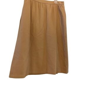 Philip Courtney Vintage Beige A-Line Midi Skirt Petite Women's